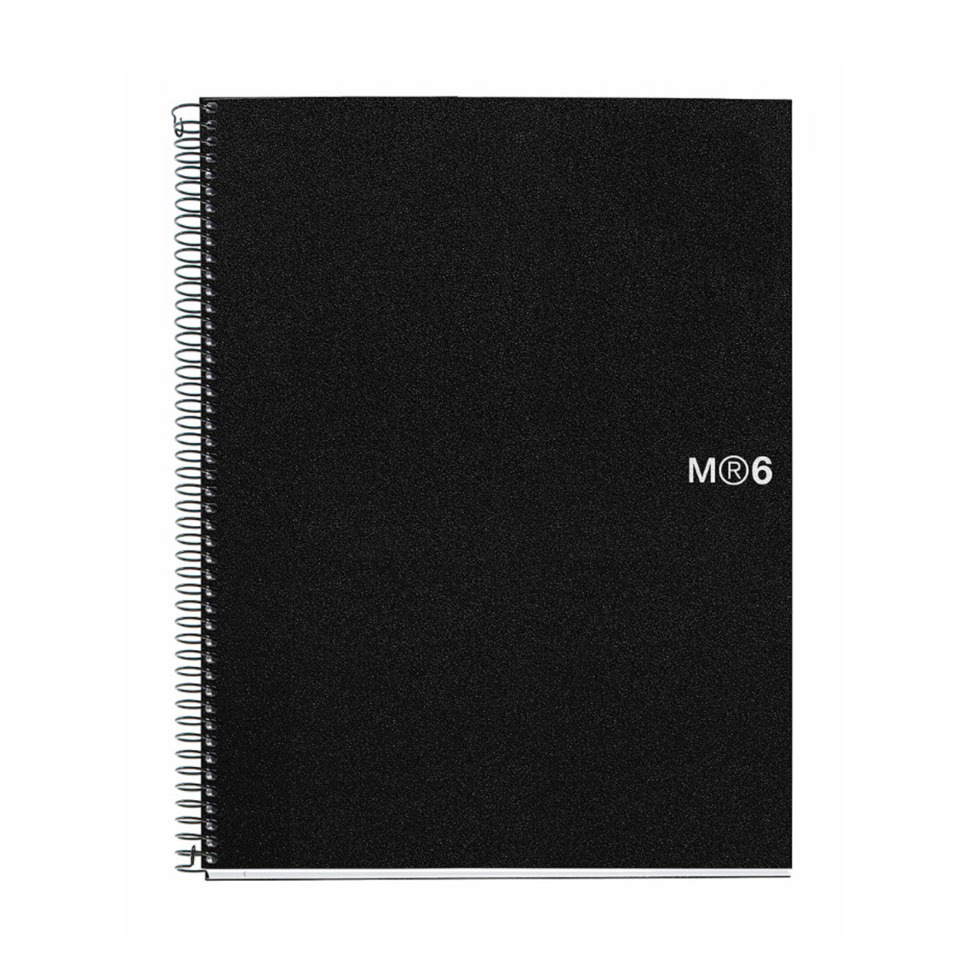 M® MiquelRius Lined 6 Subject Notebook, 11" x 8.5", Poly Cover - Black