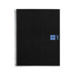 M® MiquelRius Original™ Lined 1 Subject Notebook, 11" x 8.5", Poly Cover - Black with Blue