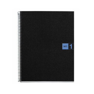 M® MiquelRius Original™ Lined 1 Subject Notebook, 11" x 8.5", Poly Cover - Black with Blue