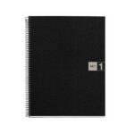 M® MiquelRius Original™ Lined 1 Subject Notebook, 11" x 8.5", Poly Cover - Black with Grey