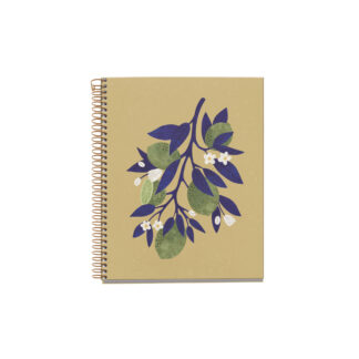 M® MiquelRius  Lined 4 Subject Notebook, A5 (8.27" x 5.83"), Cardboard Cover - Lemon Branch