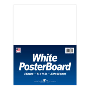 White Poster Board, 11" x 14", 5 Sheets per Pack