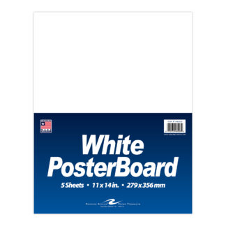 White Poster Board, 11" x 14", 5 Sheets per Pack