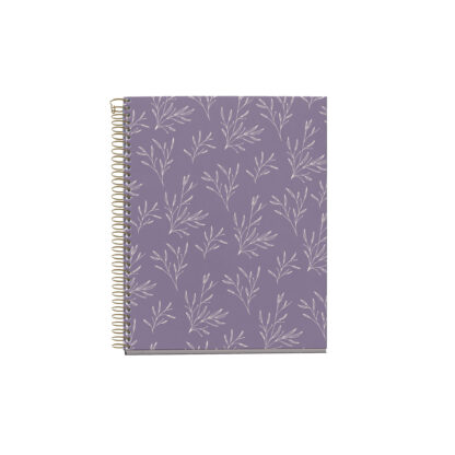 M® MiquelRius Lined 4 Subject Notebook, A5 (8.27" x 5.83"), Cardboard Cover - Lilac