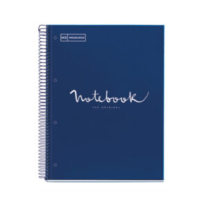 M® MiquelRius Emotions® Lined 1 Subject Notebook, 11" x 8.5", Cardboard Cover - Marine