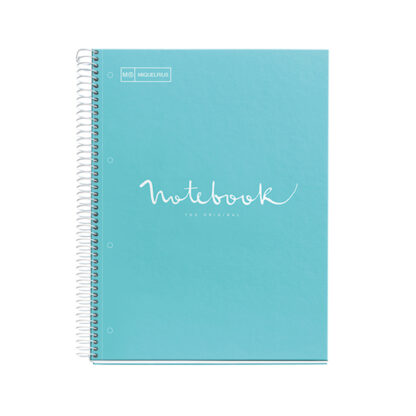 M® MiquelRius Emotions® Lined 1 Subject Notebook, 11" x 8.5", Cardboard Cover - Sky Blue