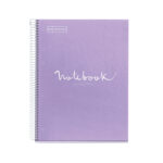 M® MiquelRius Emotions® Lined 1 Subject Notebook, 11" x 8.5", Cardboard Cover - Lavender