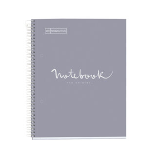 M® MiquelRius Emotions® Lined 1 Subject Notebook, 11" x 8.5", Cardboard Cover - Gray