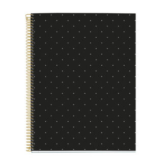 M® MiquelRius Lined 4 Subject Notebook, 11" x 8.5", Cardboard Cover - Black Dots