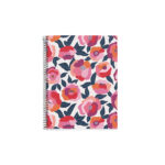 M® MiquelRius  Lined 4 Subject Notebook, A5 (8.27" x 5.83"), Cardboard Cover - Spring Flowers