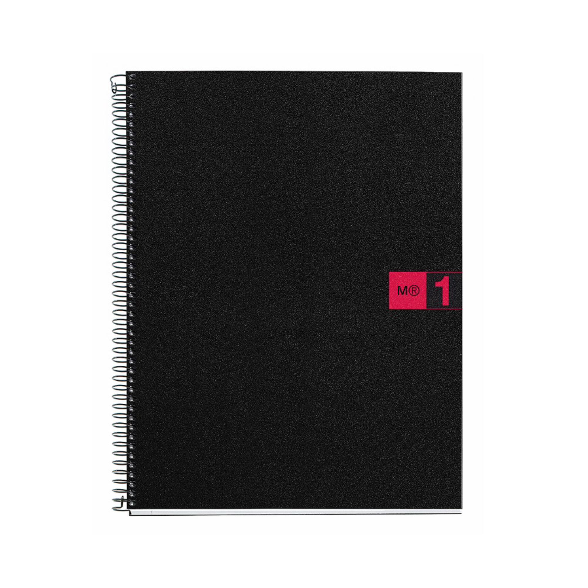 M® MiquelRius Original™ Graph Ruled 1 Subject Notebook, 11" x 8.5", Poly Cover - Black with Red