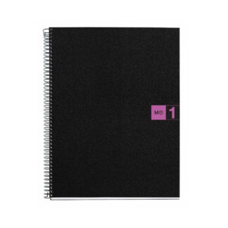 M® MiquelRius Original™ Graph Ruled 1 Subject Notebook, 11" x 8.5", Poly Cover - Black with Purple