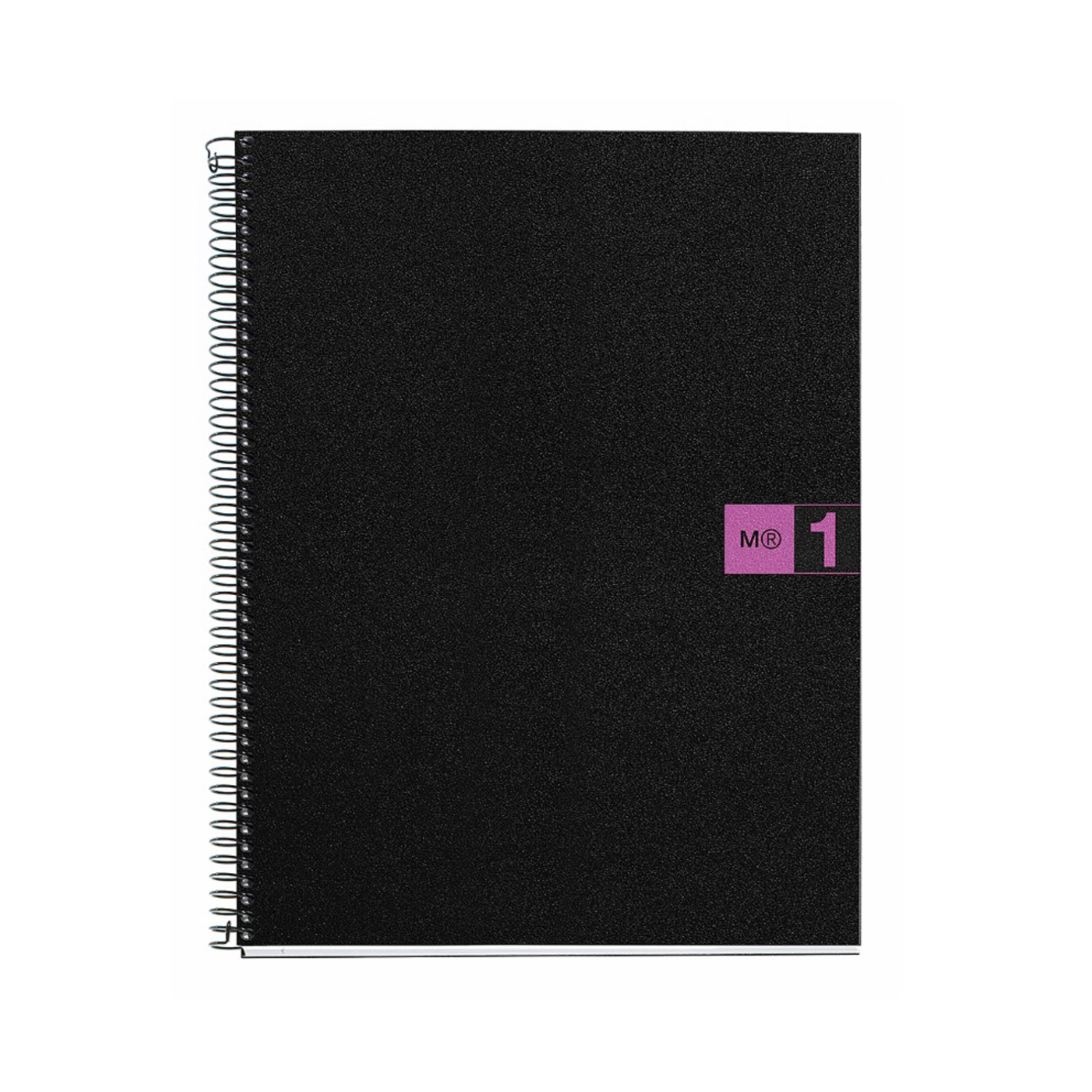 M® MiquelRius Original™ Graph Ruled 1 Subject Notebook, 11" x 8.5", Poly Cover - Black with Purple