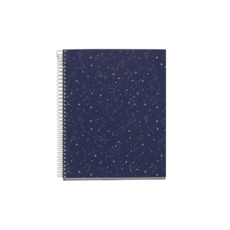 M® MiquelRius  Lined 4 Subject Notebook, A5 (8.27" x 5.83"), Cardboard Cover - Cosmos