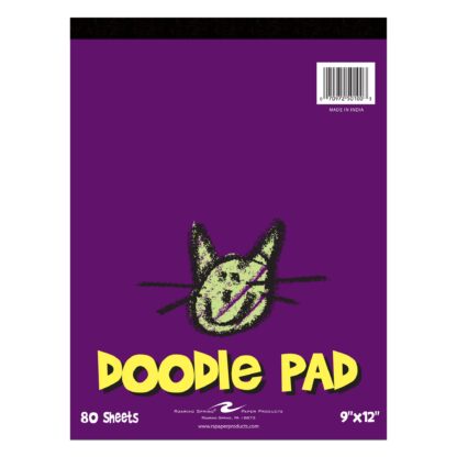 Kid's Doodle Art Pad, 9" x 12", 80 Sheets, White Newsprint Paper