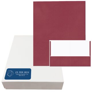 Embossed 2-Pocket Folders, 25 Per Box, 11.75" x 9.5", Scarlet Red