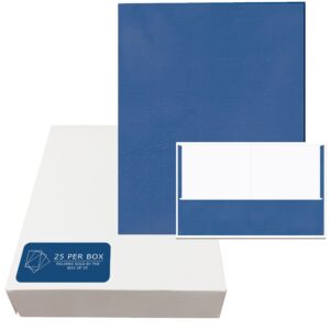 Embossed 2-Pocket Folders, 25 Per Box, 11.75" x 9.5", Dark Blue
