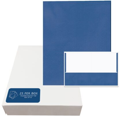 Embossed 2-Pocket Folders, 25 Per Box, 11.75" x 9.5", Dark Blue