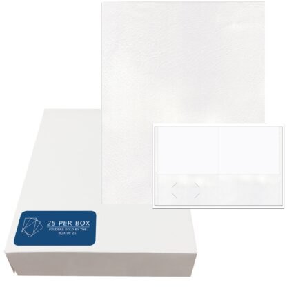 Embossed 2-Pocket Folders, 25 Per Box, 11.75" x 9.5", White