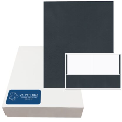 Embossed 2-Pocket Folders, 25 Per Box, 11.75" x 9.5", Black