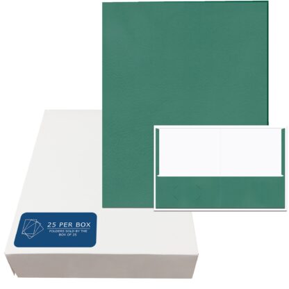 Embossed 2-Pocket Folders, 25 Per Box, 11.75" x 9.5", Green