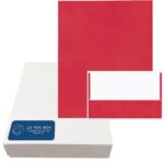 Embossed 2-Pocket Folders, 25 Per Box, 11.75" x 9.5", Red