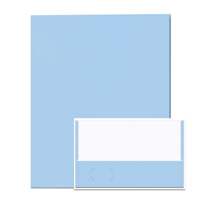 Embossed 2-Pocket Folders, 25 Per Box, 11.75" x 9.5", Light Blue