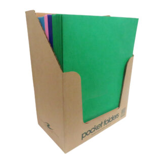 Double Dip 2-Color Embossed Folders with 2 pockets, Shelf Display Containing 50 Folders, 11.75" x 9.5", Assorted Color Combinations