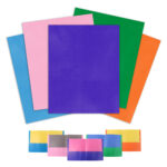 Double Dip 2-Color Embossed Folders with 2 pockets, Shelf Display Containing 50 Folders, 11.75" x 9.5", Assorted Color Combinations