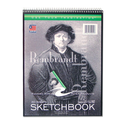 Rembrandt Top bound Wirebound Sketchbook, 9" x 12", 30 Sheets, 60 lb White Drawing Paper