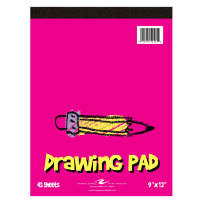 Kid's Art Pad Drawing Pad, 9" x 12", 40 Sheets, 50 lb White Drawing Paper