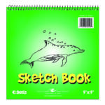 Kid's Art Pad Sketch Book, Wirebound on Top Edge, 9" x 9", 40 Sheets, 50 lb White Drawing Paper