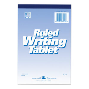 Writing Tablet, Wide Ruled, 6" x 9", 100 Sheets, White Paper