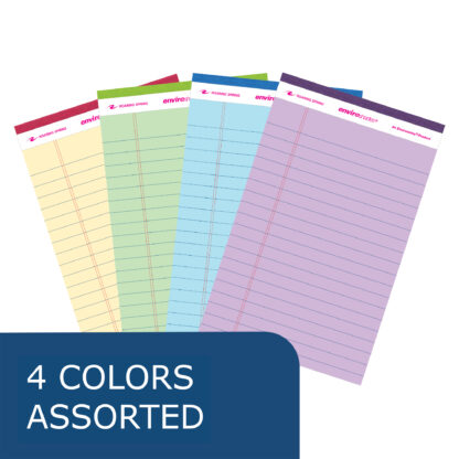 Enviroshades® Recycled Mini Legal Pads, Legal Ruled, 5" x 8", 40 Sheets, Assorted Colors, Pack of 4