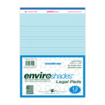 Enviroshades® Recycled Legal Pads, Legal Ruled, 8.5" x 11.75", 50 Sheets, Blue, Pack of 12