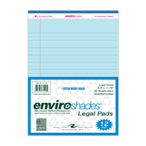 Enviroshades® Recycled Legal Pads, Legal Ruled, 8.5" x 11.75", 50 Sheets, Blue, Pack of 12