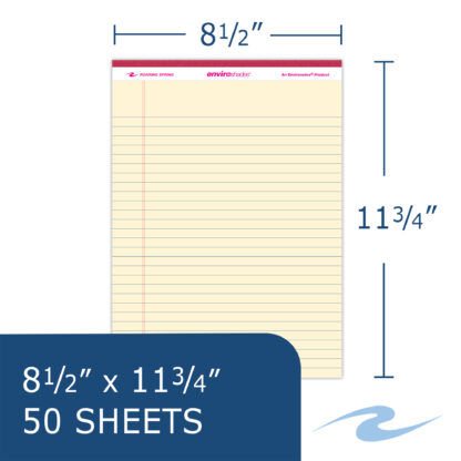 Enviroshades® Recycled Legal Pads, Legal Ruled, 8.5" x 11.75", 50 Sheets, Ivory, Pack of 12