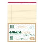 Enviroshades® Recycled Legal Pads, Legal Ruled, 8.5" x 11.75", 50 Sheets, Ivory, Pack of 12