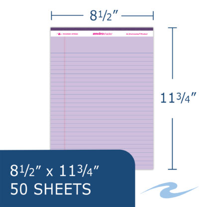 Enviroshades® Recycled Legal Pads, Legal Ruled, 8.5" x 11.75", 50 Sheets, Orchid, Pack of 3