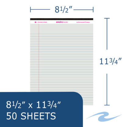 Enviroshades® Recycled Legal Pads, Legal Ruled, 8.5" x 11.75", 50 Sheets, Gray, Pack of 3