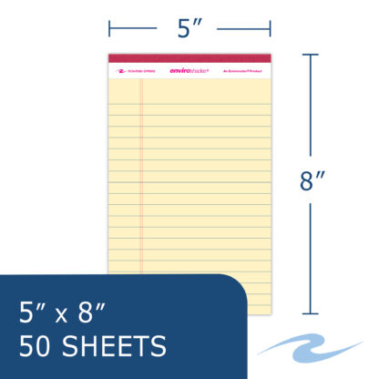 Enviroshades® Recycled Mini Legal Pads, Legal Ruled, 5" x 8", 50 Sheets, Assorted Colors, Pack of 6