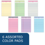 Enviroshades® Recycled Mini Legal Pads, Legal Ruled, 5" x 8", 50 Sheets, Assorted Colors, Pack of 6