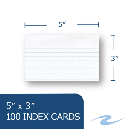 PaperTrail® Index Cards, Ruled (100 Count), 3" x 5", White