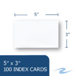 PaperTrail® Index Cards, Unruled, (100 Count), 3" x 5", White