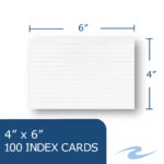 PaperTrail® Index Cards, Ruled, (100 Count), 4" x 6", White