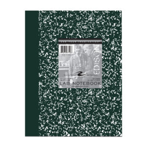 Lab Book with Single Copy Numbered Pages, 5x5 Grid Ruled, Center Sewn Case Binding, 10.125" x 7.875", 60 Sheets/120 Pages, Laminated Marble Cover, White paper