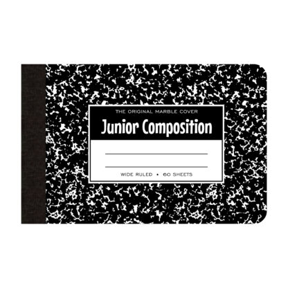 Junior Composition Book, 4.875" x 7.5", 60 Sheets/120 Pages, Black Marble Cover