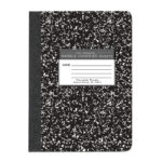 Hard Cover Composition Book, College Ruled, 9.75" x 7.5", 80 Sheets/160 Pages, Black Marble Cover