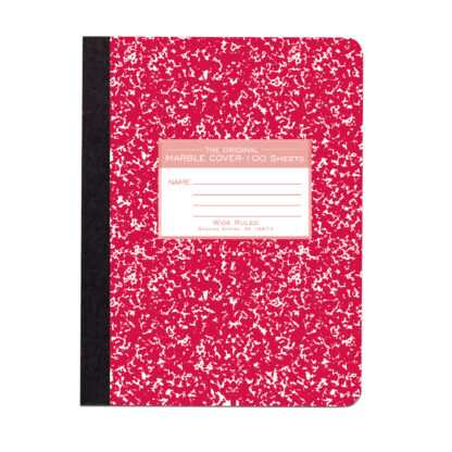 Hard Cover Composition Book, Wide Ruled, 9.75" x 7.5", 100 Sheets/200 Pages, Assorted Marble Covers