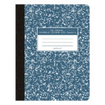 Hard Cover Composition Book, Unruled, 9.75" x 7.5", 100 Sheets/200 Pages, Blue Marble Cover